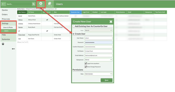add a new admin user in Moraware CounterGo