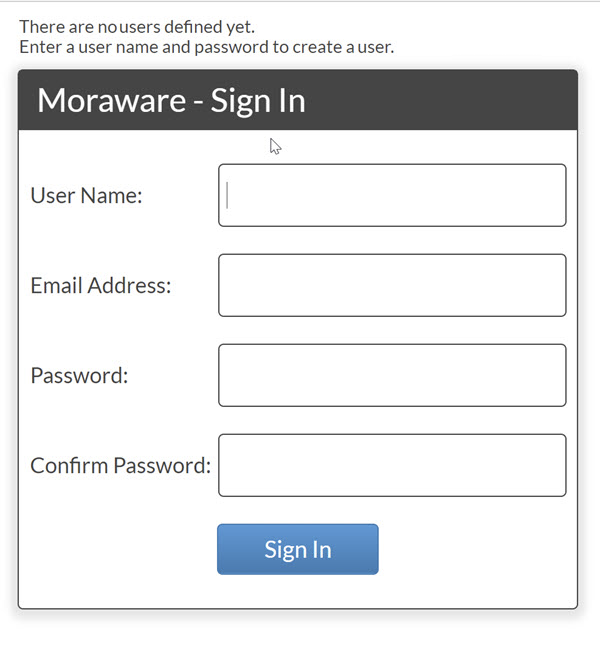 first login prompt to create the first CounterGo user