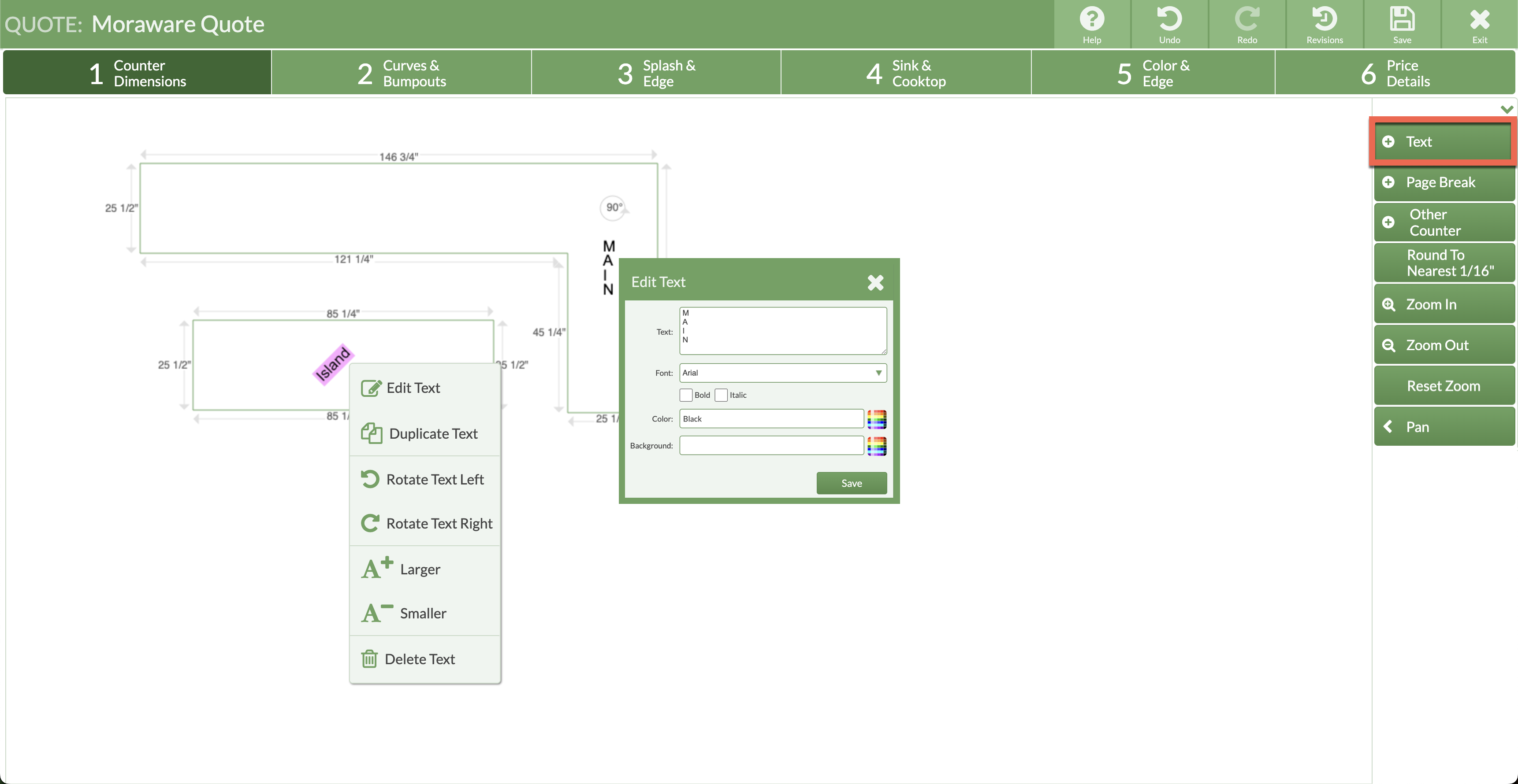 create vertical text labels by rotating or manual entry